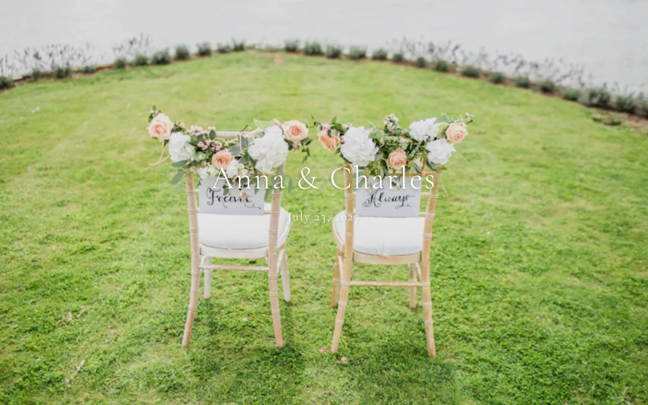 Romantic & Natural wedding website template — real preview